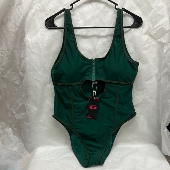 Shekini Other - Shekini Green Zip-Front Swimsuit
